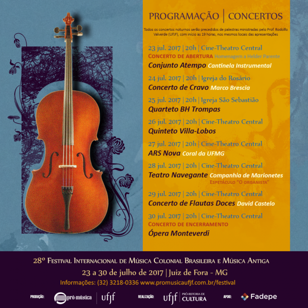 Programação do Festival de Música Colonial