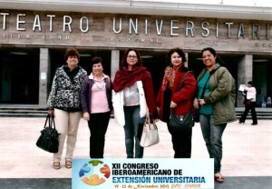 Na imagem, as professoras da UFJF, Maria Helena Braga, Terezinha Noemides, Ana Lívia, Sandra Arbex e Cristina Bezerra (Foto: Divulgação)